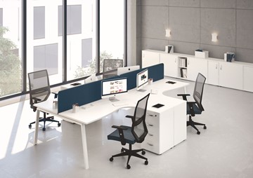 Комплект офисной мебели А4 (металлокаркас TRE) белый премиум / металлокаркас белый в Туле