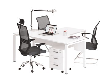 Комплект офисной мебели А4 (металлокаркас UNO) белый премиум / металлокаркас белый в Туле