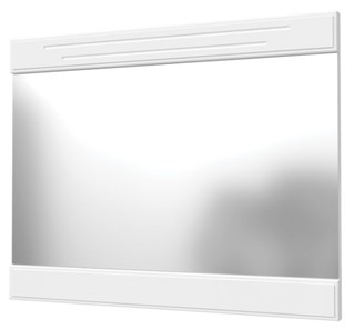 Настенное зеркало Олимп с декоративными планками (белый) в Туле