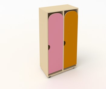 Детский шкаф ШГ2 Беж+Оранжевый+Розовый в Туле