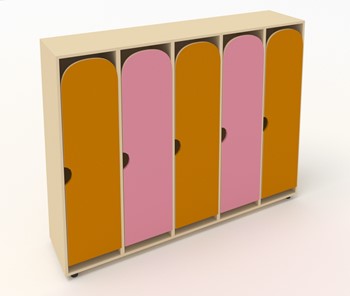 Шкаф детский ШГ5У Беж+Оранжевый+Розовый в Туле