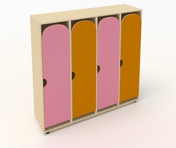 Шкаф детский распашной ШГ4У Беж+Оранжевый+Розовый в Туле