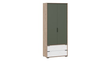 Шкаф для одежды комбинированный Лео ТД-410.07.22 (Гикори джексон/Белый матовый/Дымчатый зеленый) в Туле