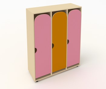 Детский шкаф ШГ3 Беж+Розовый+Оранжевый в Туле