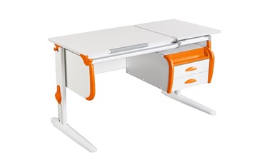 Растущий стол 1/75-40 (СУТ.25) + Tumba 3  белый/белый/Оранжевый в Туле