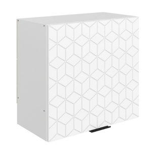 Шкаф навесной Стоун L600 Н566 (1 дв. гл.) с фрезировкой (белый/джелато софттач) в Туле