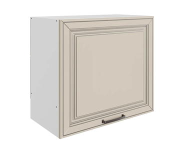 Шкаф на кухню Атланта L600 Н566 (1 дв. гл.) эмаль (белый/сливки патина платина) в Туле