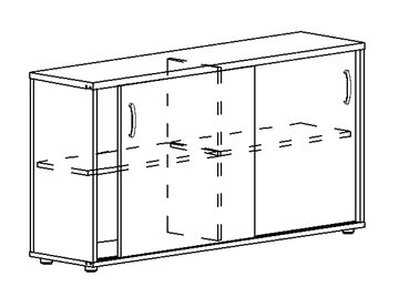 Шкаф-купе низкий Albero, для 2-х столов 60 (124,4х36,4х75,6) в Туле