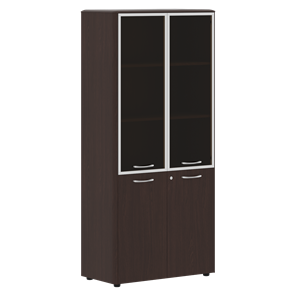 Шкаф комбинированный с дверьми в алюминиевой рамке с замком DIONI Венге DHC 85.7(Z)  (850х430х1930) в Туле