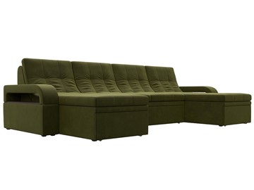 П-образный диван Лига-035 мини, Зеленый (микровельвет) в Туле