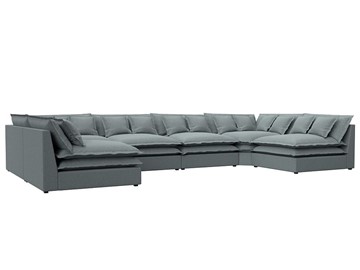 Большой П-образный диван Лига-040, Амур серый (рогожка) в Туле