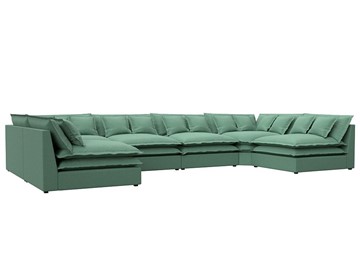 Большой П-образный диван Лига-040, Амур зеленый (рогожка) в Туле