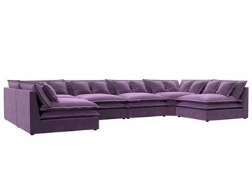 Большой П-образный диван Лига-040, Сиреневый (микровельвет) в Туле