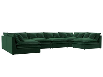 Большой П-образный диван Лига-040, Зеленый (велюр) в Туле