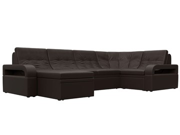 П-образный диван Лига-035, Коричневый (Экокожа) в Туле