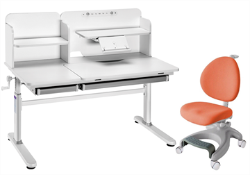Комплект парта + кресло Iris II Grey + Cielo Orange + чехол для кресла в подарок в Туле