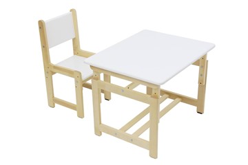 Комплект растущей детской мебели POLINI Kids ECO 400 SM 68Х55 Белый / Натуральный в Туле
