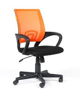 Кресло компьютерное CHAIRMAN 696 black Сетчатый акрил DW66 оранжевый в Туле