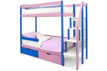 Детская двухэтажная кровать Svogen синий-лаванда в Туле