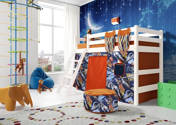 Детская кровать-чердак Соня, Вариант 6 Белый в Туле - изображение