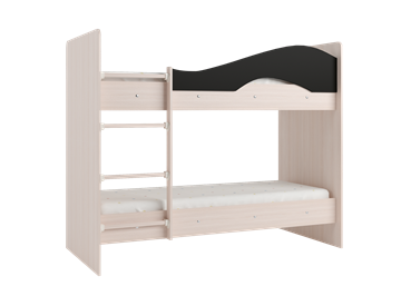 Детская  двухъярусная кровать Мая с 2 ящиками на щитах, корпус Млечный дуб, фасад Венге в Туле - предосмотр 3