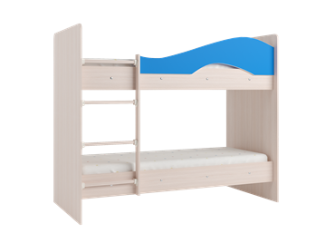 Детская двухъярусная кровать Мая с 2 ящиками на щитах, корпус Млечный дуб, фасад Синий в Туле - предосмотр 2