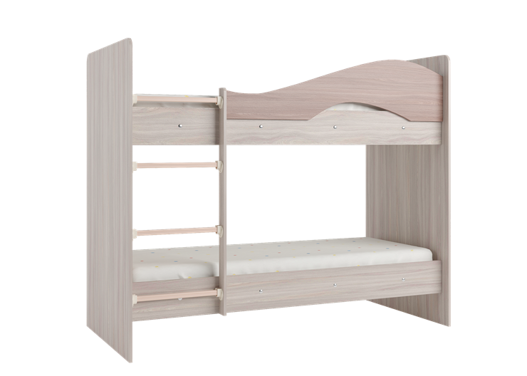 Кровать 2-ярусная Мая с 2 ящиками на щитах, корпус Шимо светлый, фасад Шимо темный в Туле - изображение 2
