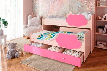 Детская 2-этажная кровать Соник 1.6 с ящиком, Розовый в Туле