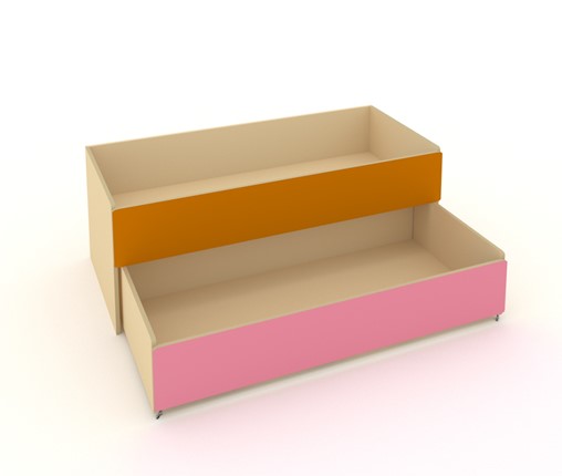 Кровать в детскую 2-х уровневая КД-2, Беж + Оранжевый + Розовый в Туле - изображение
