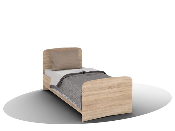 Кровать детская  ВЕГА Кровать Кр-08 900 с плоским основанием (Сонома) в Туле - изображение