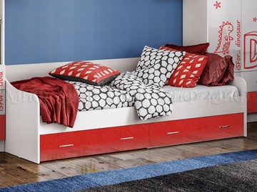 Кровать детская Алфавит (Красный) с ящиками в Туле