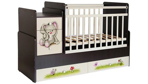 Кровать детская Фея 1100 Зайчонок Венге-бежевый в Туле - изображение