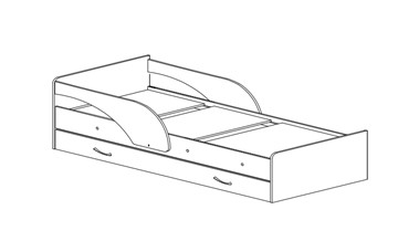 Детская кровать с ящиками Максимка, цвет Млечный дуб в Туле - предосмотр 1