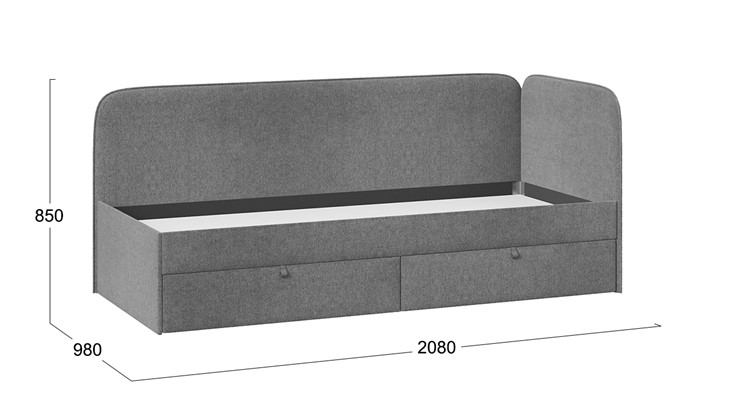 Кровать в детскую Молли тип 1 (90), Микровелюр Scandi Graphite 22 в Туле - изображение 3