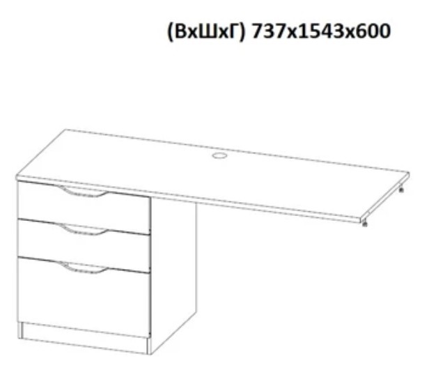 Кровать 2-х ярусная с письменным столом и шкафом POLINI Kids Simple Белый / Серый в Туле - изображение 6