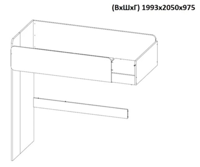 Кровать 2-х ярусная с письменным столом и шкафом POLINI Kids Simple Белый / Серый в Туле - изображение 8