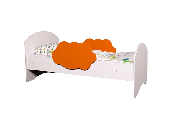 Детская кровать Тучка, корпус Белый, фасад Оранжевый в Туле - изображение