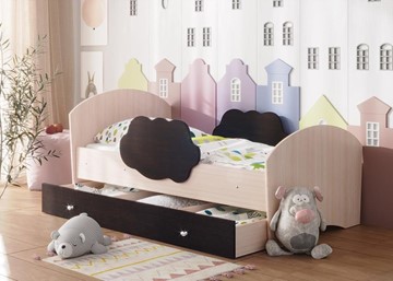 Кровать детская Тучка с ящиком, корпус Дуб млечный, фасад Венге в Туле