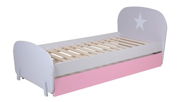 Кровать с ящиком POLINI Kids Mirum 1915 Серый / розовый в Туле