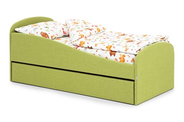 Мягкая кровать с ящиком Letmo авокадо (рогожка) в Туле
