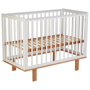 Кровать для новорожденных серия 3400 POLINI Kids Simple 340 Белый / Бук в Туле