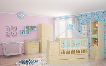 Кровать для новорожденных с комодом POLINI Kids Simple 1100 Натуральный в Туле - предосмотр 3