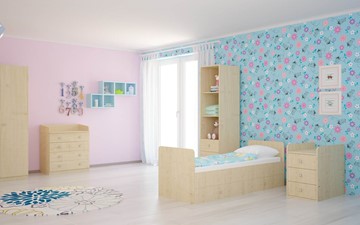 Кровать для новорожденных с комодом POLINI Kids Simple 1100 Натуральный в Туле - предосмотр 4