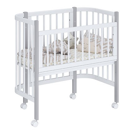 Приставная кровать POLINI Kids Simple 120 Белый / Серый в Туле - изображение
