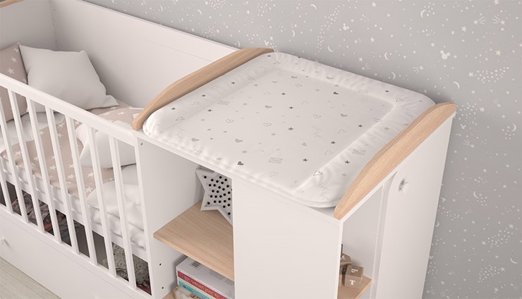 Многофункциональная кровать с комодом POLINI Kids Ameli 800 Белый / Дуб пастельный, серия AMELI в Туле - изображение 4