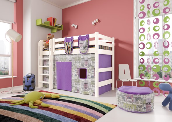 Кровать-чердак детская Соня,  Вариант 5 Белый в Туле - изображение