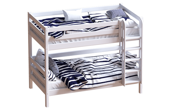 Детская двухъярусная кровать Авалон, восковая эмаль с прямой лестницей в Туле - изображение