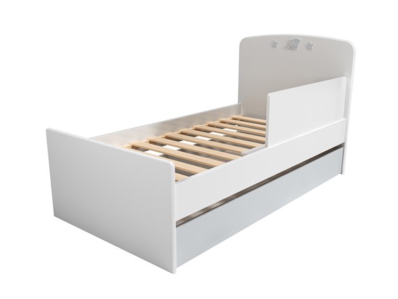 Кроватка с ящиком и ограничителем НМ 041.07 «Лилу/Слоники» в Туле - изображение