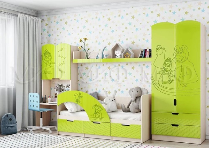 Гарнитур детской мебели Юниор-3, Лайм в Туле - изображение 1