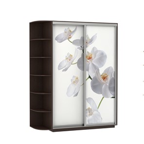 Шкаф 2-дверный Экспресс 1900x600x2200, со стеллажом, Орхидея белая/венге в Туле